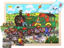 Bigjigs Toys drvene puzzle vlak 24 dijelova