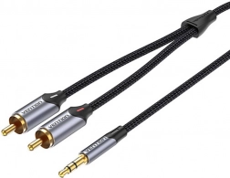 Audio kabel 2xRCA na 3,5 mm Vention BCNBG 1,5 m (sivi)