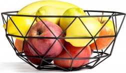 Metalna geometrijska zdjela za voće crna 28 cm Vilde