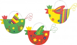 Drvene šarene kokice – set 3 kom