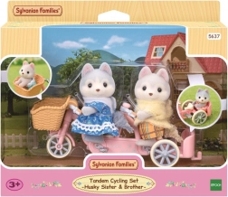 Sylvanian Families psići haskiji na biciklu – tandem set