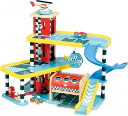 Vilac garaža Vilacity – drvena višekatna garaža s dizalom i autićima