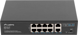 LANBERG 8-portni PoE+ switch 10/100 Mb/s s 2× gigabitnim uplinkom za rack