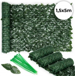 Umjetna bršljanska ograda 500x50 cm za balkon u zelenoj boji