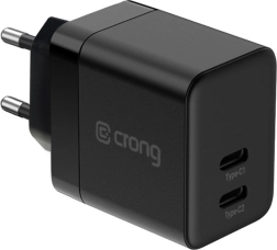 Ultrakompaktni gan mrežni punjač 2× usb‑c 35 w pd 3.0 s pps, crna