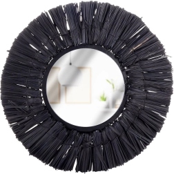 Crno okruglo zidno ogledalo Home Styling Collection 32 cm