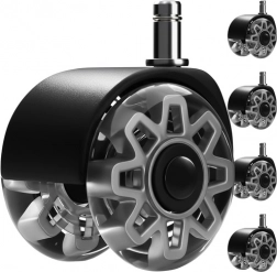 Siva kotačića za uredsku stolicu 2,5" RUHHY, set 5 kom, tiha, ne grebu pod