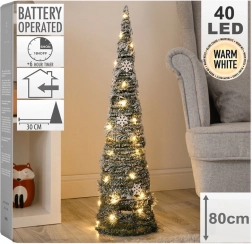 Svjetleća stožasta božićna dekoracija 80 cm, zelena, 40 LED