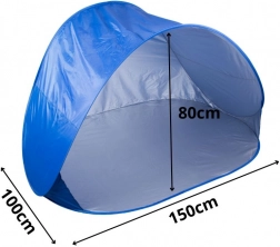 Samosklapajući plažni šator s UV zaštitom, velik i lagan