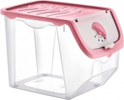 Plastična kutija za voće i povrće s poklopcem, ružičasta, 12 l