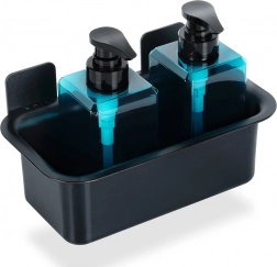 crna samoljepljiva tuš-polica 23,5 × 13,5 × 11,5 cm