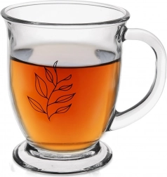 Staklena šalica 450 ml s motivom lista