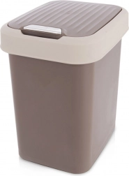 Plastična kanta za otpad 12 l smeđa s preklopnim poklopcem