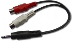 Audio adapter 3,5 mm jack na 2x RCA konektore, 20 cm