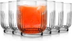 Set čaša 300 ml — 6 kom, prozirno rebrasto staklo