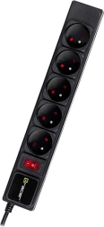 Napajanje PowerGear listva 5m crna 5 utičnica