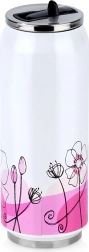 Termo šalica u obliku limenke 500 ml s cvjetnim motivom