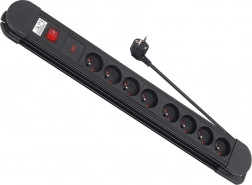 Produžni prenaponski razdjelnik 8 utičnica 1,5 m s prekidačem, zidna montaža