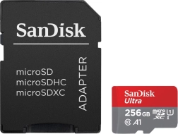Ultra microSDXC 256GB 150MB/s A1 s SD adapterom