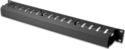 Organizator kabela 1U za 19″ rack, kabelski kanal, crni RAL 9005