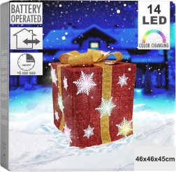 Svjetleći božićni dar s LED, crveni, 46 cm