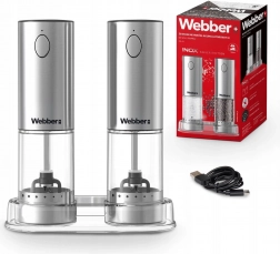 električni mlinci za sol i papar USB-C, set od 2 kom s podesivom gruboćom i LED svjetlom