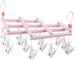 Sklopiva sušilica za rublje s kvačicama, 14 kvačica, ružičasta