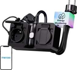 Meross pametna vanjska razvodna letva Wi‑Fi s mjerenjem, IP44, Matter