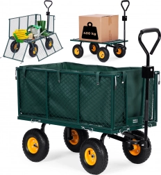 Vrtni transportni vagon MultiGarden s otvarajućim stranicama i velikim napuhanim kotačima