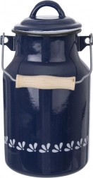 Emajlirani retro lonac za mlijeko 2 l plavo-bijeli