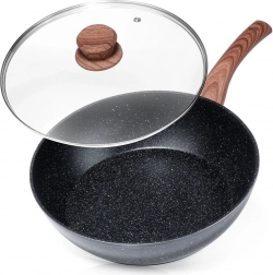 Granitna tava sa staklenim poklopcem BLACK&WOOD 28 cm, 3,5 l
