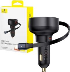 Baseus Enjoyment Pro punjač za auto s Lightning i USB‑C kabelom, 55 W