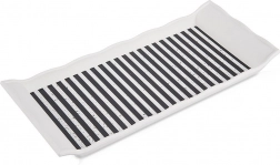 Pravokutna poslužavna tacna 29,5 × 13 cm s crno-bijelim prugama