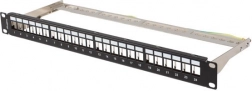 Patch panel s 24 priključnica 1U 19" FTP za Keystone module, crni