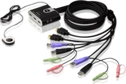 Preklopnik KVM 2-portni USB HDMI/Audio s daljinskim upravljačem portova
