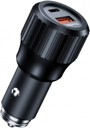 Choetech 63W dvostruki auto punjač USB‑C 45 W + USB‑A 18 W crni