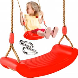 Vrtna dječja ljuljačka s plastičnim sjedalom i karabinerima