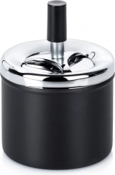 Metalna zatvoriva okretna pepeljara crna 9,5 × 13 cm