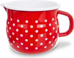 Emajlirani lončić s izljevom crveni s točkicama 1,9 l