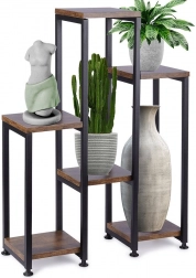 Stalak za cvijeće s 6 razina 70 cm – metal i drvo dekor