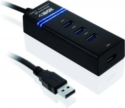 USB hub 3.0 IUH3FB, 4× USB 3.0, crni