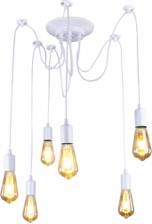 Zd74b stropna svjetiljka 6 krakova bijela
