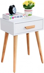noćni ormarić ili klupski stolić od borovine modernhome, bijeli