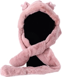 Dječja plišana kapa sa šalom i rukavicama 3-u-1 – Ružičasta