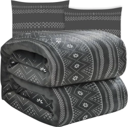mekana zimska deka s dvije jastučnice RUHHY, siva 160 × 200 cm