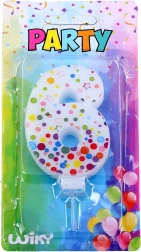 Zabavna svijeća broj 6 s točkicama