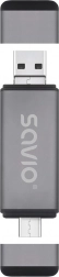 Čitač kartica Savio 3-u-1 USB-C, USB-A, micro USB