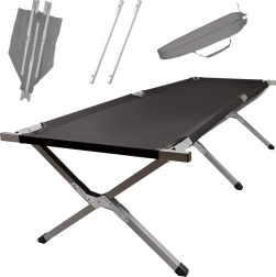 Sklopivi XXL kamperski terenski krevet – crna
