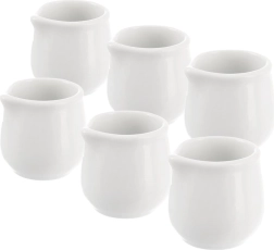 Porculanske mini vrčevi za mlijeko MONA, bijela, 20 ml, set 6 kom
