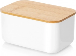 Maslenica od čelika u bijeloj boji s bambusovim poklopcem